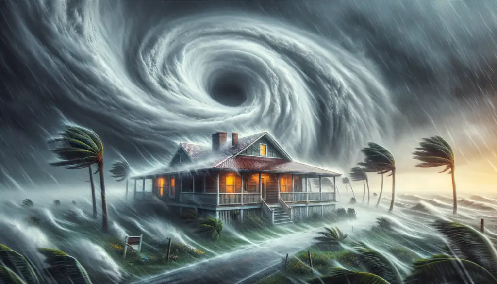 hurricane tearing off a roof in florida